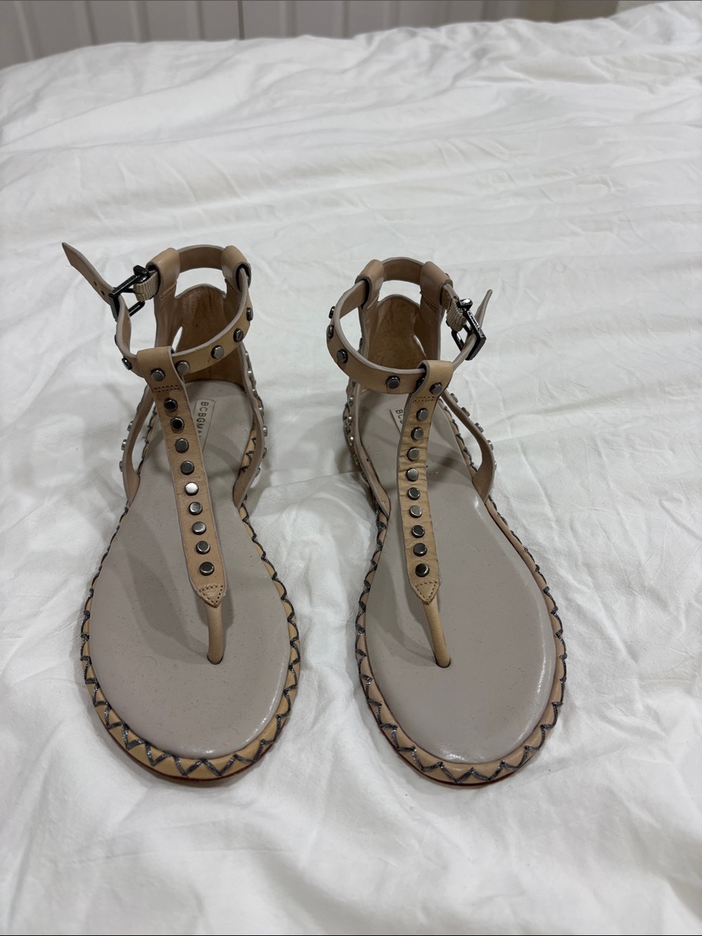 Studded T-Strap Women's Sandals